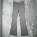 ZARA Pants Womens L Gray Ribbed Knit Flare Leg Pull On Lounge Y2K Minimalist NWT Photo 1