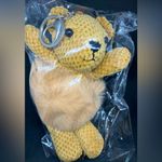 CHENILLE & FUR BEAR KEYCHAIN/BAG CHARM Tan Photo 1