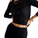 Free People  Intimately Top Womens S Black‎ Aura Layering Lightweight Sweater Photo 0