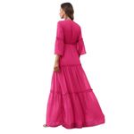 Faeriesty Swiss Dot Surplice Neck Flounce Sleeve Ruffle Hem Dress Photo 8