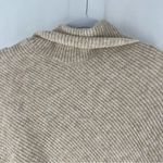 Ribbed Turtleneck‎ Dolman Long Sleeve Triangle Hem Poncho Sweater Tan Size L Photo 9