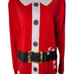 Target Christmas Santa Costume Print Long Sleeve Shirt Cotton Medium Red Photo 0