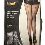 Spirit Halloween Rhinestone Back Seam Fishnet Tights Black Small / Medium Photo 0