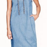 J.Crew **LAST CALL**  Chambray Washed Denim V-neck Dress Sz 4 Photo 0