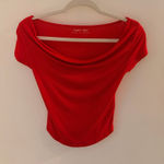 Silence + Noise  Urban Outfitters Red Cowl Neck Top Photo 0