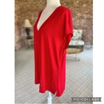 Eloquii  Top Tunic Knit V-Neck Red Cap Sleeve 14/16 Casual Work Holiday Party Photo 4