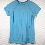 Athleta  Blue‎ Momentum Seamless Short Sleeve Top Photo 0