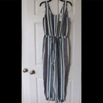 Drew  | Mustard Teal Stripe Tie Waist Jumpsuit Photo 8