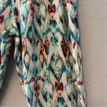 ZARA  metallic gold colorful abstract ikat print lightweight pants size small Photo 7