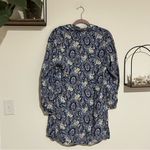 April Cornell Blue Purple Floral Paisley Long Sleeve V Neck Tunic Blouse Top Lrg Size L Photo 1
