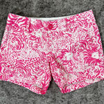 Lilly Pulitzer Callahan Short Sz 0 Pink And White Lion 5" Photo 0