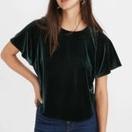 Madewell Emerald Green Velvet Butterfly Top, S Photo 0