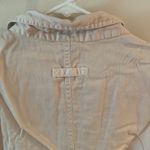 Fresno Jean Company Blue Denim Sleeveless Shirt Top Button Up Pockets large Tan Photo 4