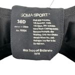 Soma Sport size 36D black‎ sports bra Max Support Underwire hook and eye closure Black Photo 2