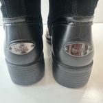 Coach Zena Black Leather Suede Shearling Buckle Ankle Boots Women Size 7B Photo 4