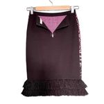 Anthropologie Sleeping on Snow Wool Fringe Sweater Skirt Black Purple Size XS Photo 2