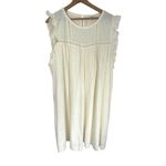 Madewell Eyelet Ruffle Sleeve Cotton Mini Dress Women 3X Cream Baby Doll Crew Photo 1