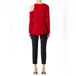 Proenza Schouler Women's Deep Red Cold Shoulder Long Sleeve Blouse Size 6 Photo 1
