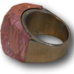 Bold Faceted Nirvana Blue Crystal Statement Ring Wide Band Cocktail Ring Size: 8 Pink Photo 2