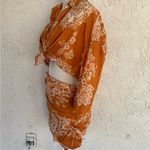 ZARA  Orange Paisley Mini Skirt Set Photo 3