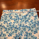 Garnet Hill  Floral‎ Jeans Blue White Size 12 Photo 6