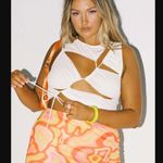 Princess Polly  Soul Seeker White Lace Up Cut Out Cropped Tank 12 Photo 5