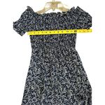 Lulus Blue White Floral Lightweight Flowy Womens Off Shoulder Maxi Dress Size Sm Photo 4