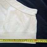 Ivory One Shoulder Ribbed Crop Tank Top Sports Bra Women's Size Medium Photo 3