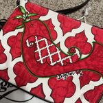 Brighton 💙💖  Holiday Holly Leaf Red Bird Canvas Crossbody Photo 2