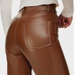 Aritzia  Wilfred Vegan Leather Melina Straight Leg Pant in Brown Photo 2