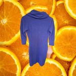 Connected Apparel Blue Sweater‎ Style Cowl Neck Dress Size PS Photo 4