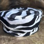 American Vintage Zebra Print Faux Fur Pill Box Hat Photo 0
