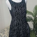 Free People Black Chenille Textured Zebra Print Drop Waist Mini Dress Size 4 Photo 4