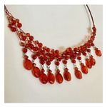 Carnelian and orange crystal statement necklace Photo 2