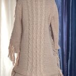 Fancy Dream M sweater fringes dress  Women's Bodycon Pullover Tassels Sweater Dress, Casual Long Sleeve Crew Neck Cable Knit Cocktail Party Midi Dresses Khaki color Photo 1