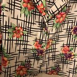 Victoria's Secret Vintage  Gold Label Collared Short Sleeve Shirt Floral 80s Sz S Photo 2