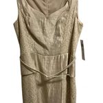 London Times Sleeveless Belted Peplum Dress Champagne Womens size 10 Photo 0