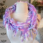 Justice  Infinity Scarf Multicolor Pastel Purple Pink Fringe Photo 0