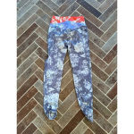 Free People Free People Movement Cropped Grey/White Leggings with Orange/Blue size XS EUC Photo 2
