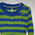 Aeropostale Y2k Blue and Green Striped Ribbed Sweater Size L Photo 3