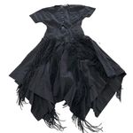 Bibhu Mohapatra Collective Dress Womens‎ 8 Black Cutout Fringe Poplin Midi Photo 1