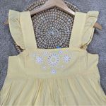 Draper James  Women’s Maddie Embroidered Babydoll Dress In Yellow Stripe Easter S Photo 4