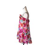NWT By The Design Floral Chiffon Lightweight Mini Dress Pink Size L Photo 4