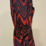 Collective Concepts  Blue and Red Patterned Dress Photo 0