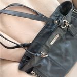 Coach Vintage  Black Gallery Leather Tote F19252 Purse Silver East West bag Photo 4