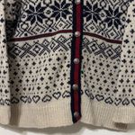 Vintage L.L. Bean Fair Isle Nordic Cardigan Sweater Wool Sie XL Women’s Winter Blue Photo 4