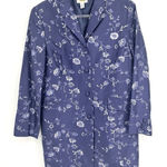 Talbots ‎ Floral Jacket Silk Embroidery Blue Size 12 Fairy Feminine Photo 0