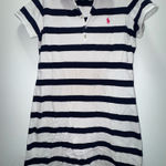 Ralph Lauren Vintage  Pony Stitched Skinny Polo Rugby Shirt Dress XL fits like M Photo 0