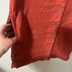 prAna Button Up Tank Talton Dress Sleeveless Tencel Red Orange Womens Small Photo 3