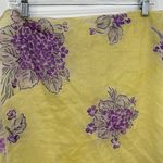 Vintage *Flaws* Style Unbranded Yellow Silk Square Purple Scarf Spring Photo 7